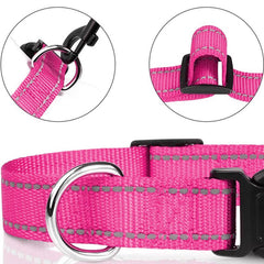 Reflective Nylon Dog Collar With Quick Release Buckle