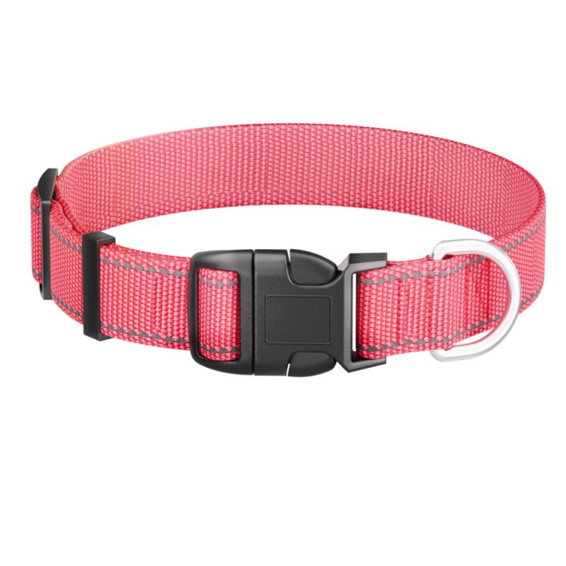 Reflective Nylon Dog Collar With Quick Release Buckle
