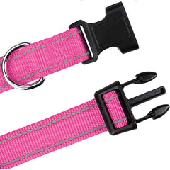 Reflective Nylon Dog Collar With Quick Release Buckle