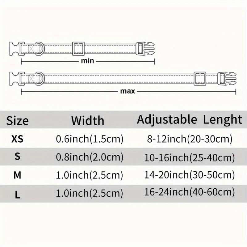 Reflective Nylon Dog Collar With Quick Release Buckle