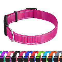 Reflective Nylon Dog Collar With Quick Release Buckle