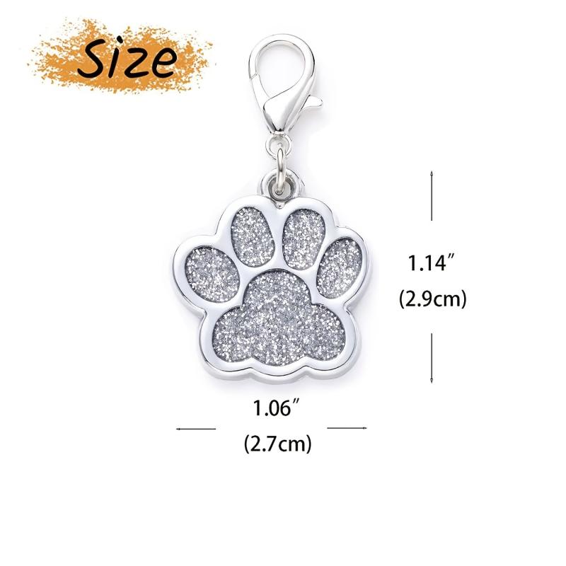 Custom Engraved Paw Print Pet ID Tag