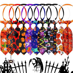 10pcs Halloween Pet Neckties Pumpkin Skull Dog Neckties Holidays Dog Grooming