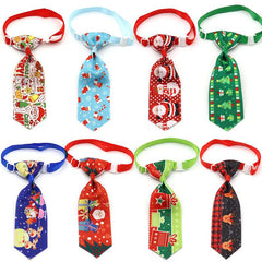 10pcs Xmas Pet Collar Dog Bow Tie Snowman Neckties