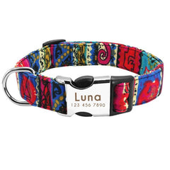 Personalized Nylon Pet Collar With Nameplate Tag - Small Medium Large Dogs
