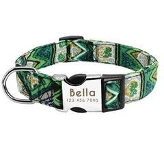Personalized Nylon Pet Collar With Nameplate Tag - Small Medium Large Dogs