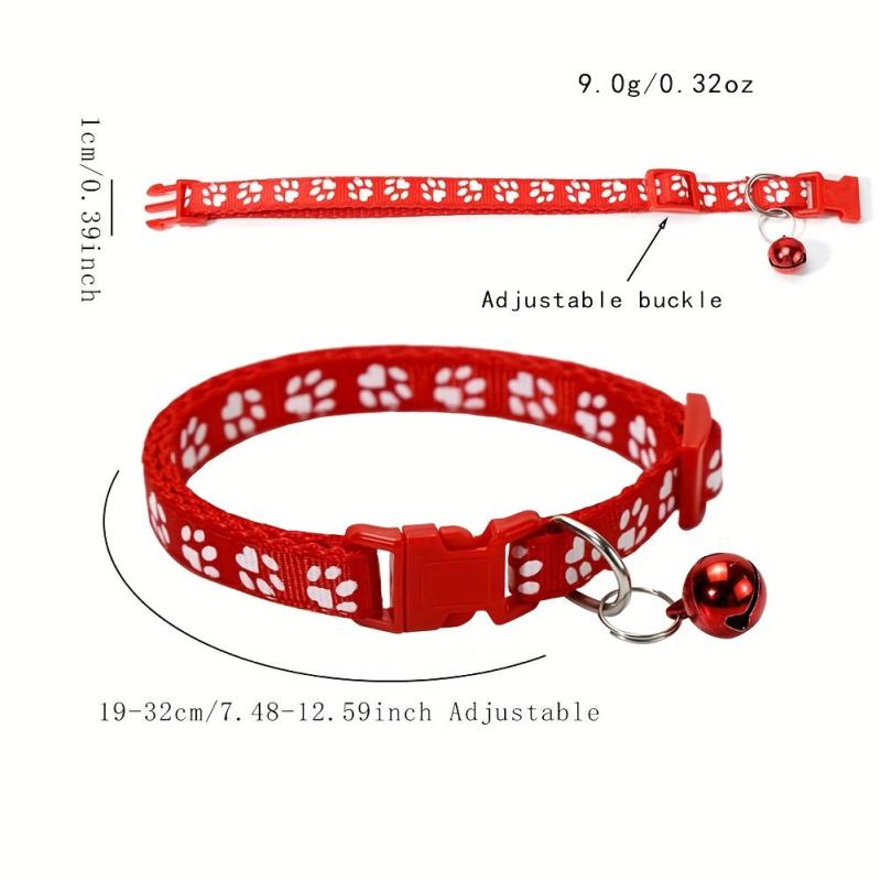 Cartoon Cat Paw Print Cat Collar Adjustable Durable Pet Supplies