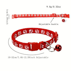 Cartoon Cat Paw Print Cat Collar Adjustable Durable Pet Supplies