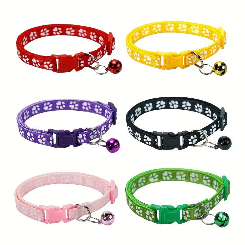 Cartoon Cat Paw Print Cat Collar Adjustable Durable Pet Supplies