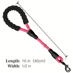 JOYTALE Reflective Padded Short Leash for Medium and Large Dogs