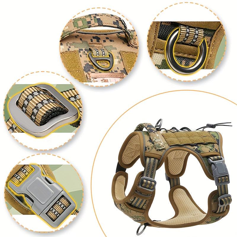 Large Dog Tactical Harness Reflective Easy Control Pet Vest