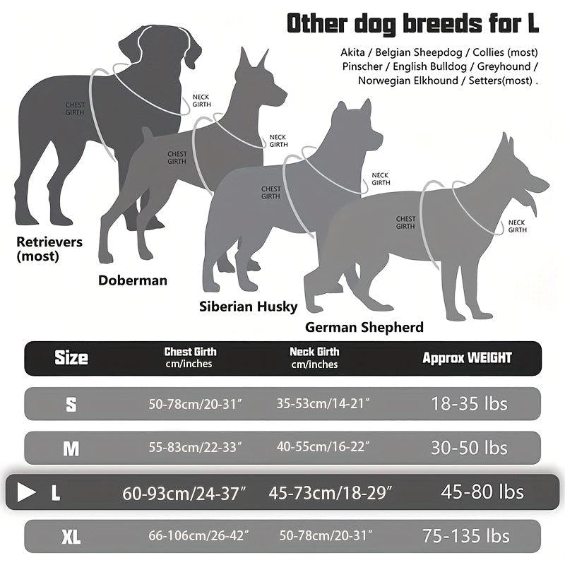 Large Dog Tactical Harness Reflective Easy Control Pet Vest