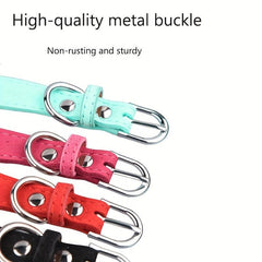Crown Rhinestone Dog Collar Soft and Strong Adjustable Leather Collar