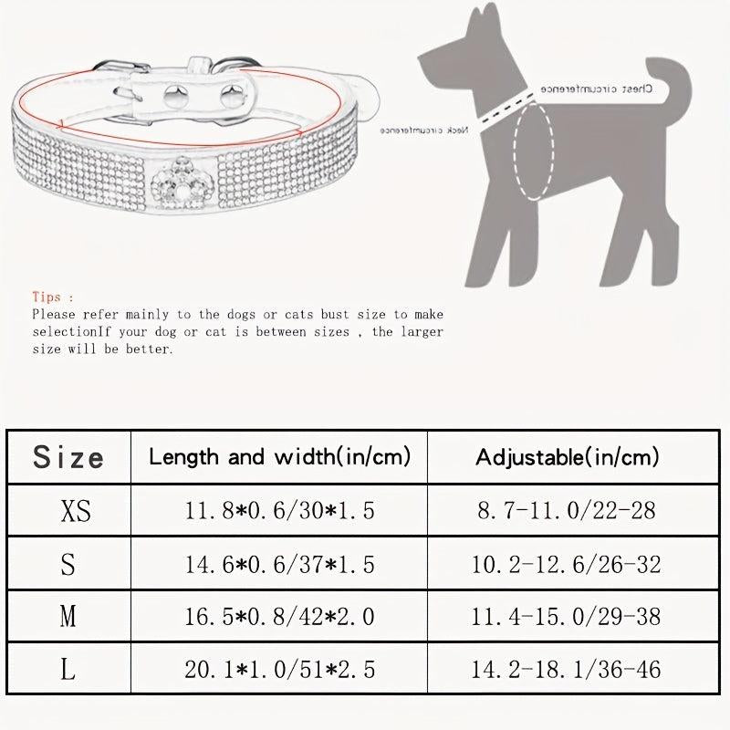 Crown Rhinestone Dog Collar Soft and Strong Adjustable Leather Collar