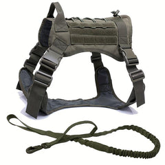 Tactical Dog Harness & Leash Set Adjustable Training Vest
