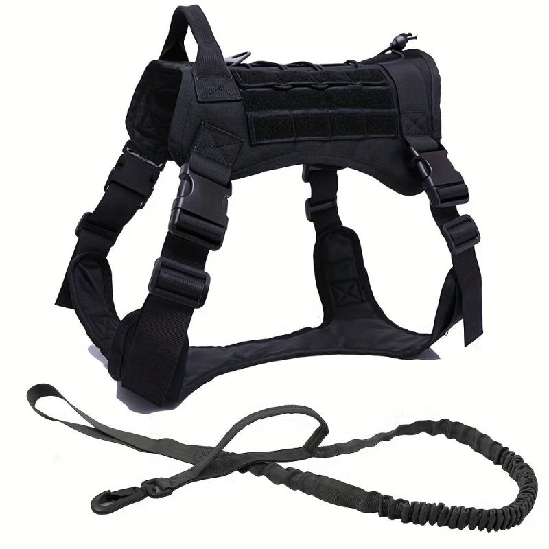 Tactical Dog Harness & Leash Set Adjustable Training Vest