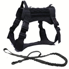 Tactical Dog Harness & Leash Set Adjustable Training Vest