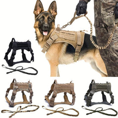 Tactical Dog Harness & Leash Set Adjustable Training Vest