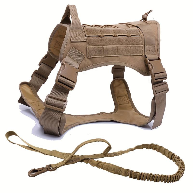 Tactical Dog Harness & Leash Set Adjustable Training Vest