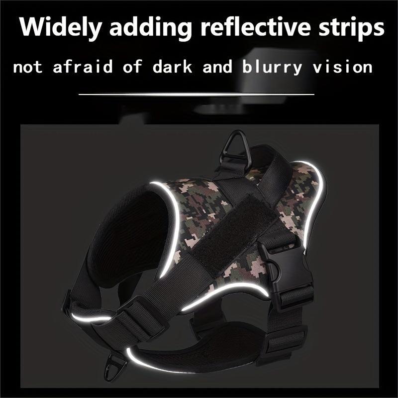 No Pull Military Dog Vest Reflective Service Dog Harness for Large Dogs Training