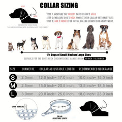 Stainless Steel Cuban Link Dog Collar Chew Proof Double Row Chain for Dogs