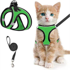 Escape Proof Cat Harness Leash Reflective Kitten Vest for Walking