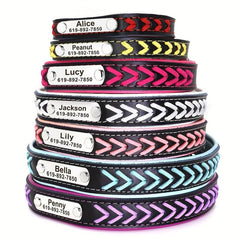 Personalized Leather Dog Collar with Engraved Nameplate