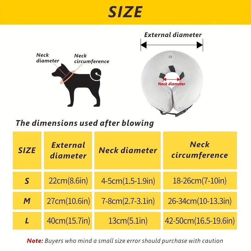 Inflatable Pet Elizabethan Collar for Neck Wounds & Scratches