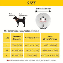 Inflatable Pet Elizabethan Collar for Neck Wounds & Scratches