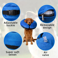 Inflatable Pet Elizabethan Collar for Neck Wounds & Scratches