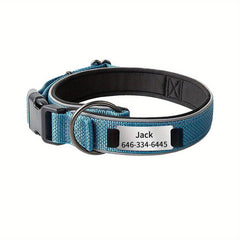 Personalized Nylon Dog Collar with Engraved Nameplate