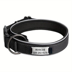 Personalized Nylon Dog Collar with Engraved Nameplate