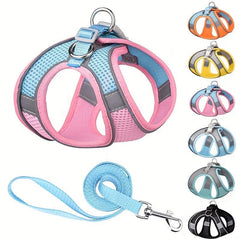 Reflective Nylon Pet Dog Harness No Pull Adjustable Outdoor Walking Collar