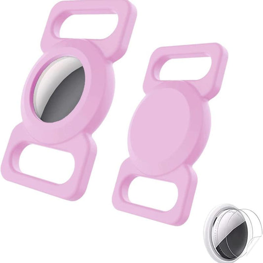 2pcs Dog Collar Holder With Air Tag Silicone Cat Pet Collar Loop Holder