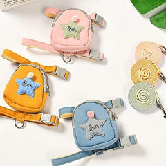 Adjustable Dog Harness Leash Set with Backpack for Puppy