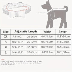 Rhinestone Dog Collar with Double Layer Bow for Small Medium Large Dogs
