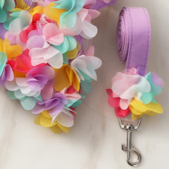 Floral Lace Pet Harness and Leash Set for Small Dogs and Cats