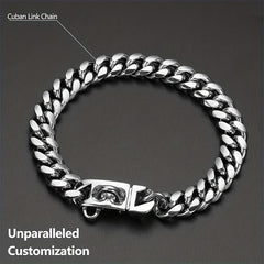 Waterproof Cuban Link Dog Collar Stainless Steel Buckle for Large Breeds