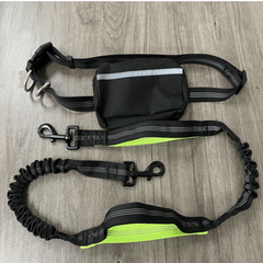 Reflective Bungee Dog Leash with Waist Bag