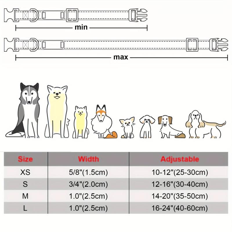 Personalized Reflective Dog Collar with Name Plate