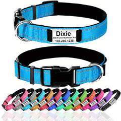 Personalized Reflective Dog Collar with Name Plate