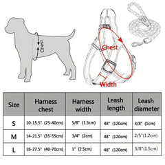 Reflective Nylon Dog Harness & Leash Set for Small Medium Dogs