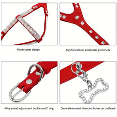 Rhinestone Dog Harness Pet Chest Harness For Small & Medium Dogs