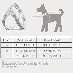 Rhinestone Dog Harness Pet Chest Harness For Small & Medium Dogs