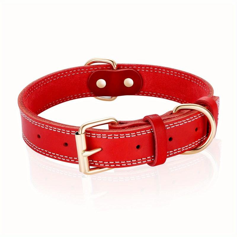 Heavy Duty Leather Dog Collar for Small, Medium, Large Dogs