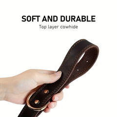 Heavy Duty Leather Dog Collar for Small, Medium, Large Dogs