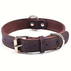 Heavy Duty Leather Dog Collar for Small, Medium, Large Dogs