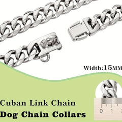 15mm Dog Chain Collar Secure Buckle Strong Heavy Duty Small Dogs