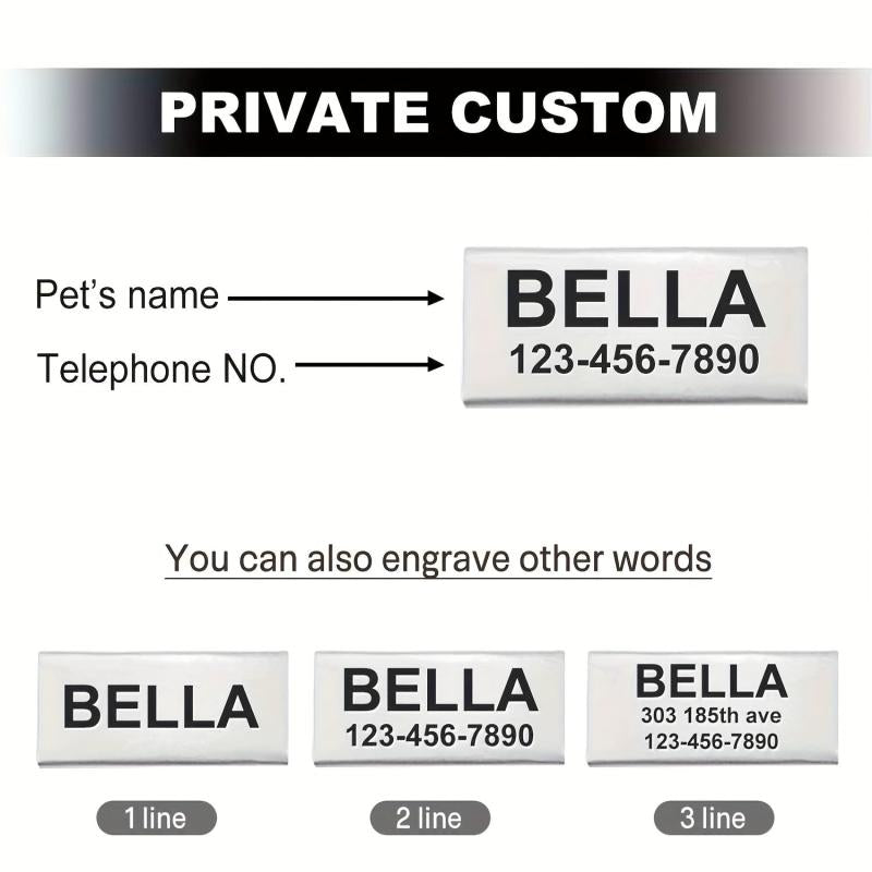 Personalized Cat Collar with Nameplate and Bell - Adjustable Nylon Collar