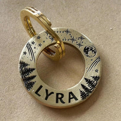 Personalized Cat Dog Name Tag for Collar in Shabby Style